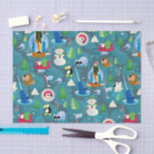 Buddy the Elf and Characters Aquamarin Pattern Seidenpapier (Handwerk)