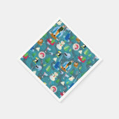 Buddy the Elf and Characters Aquamarin Pattern Serviette (Ecke)