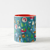 Buddy the Elf and Characters Teal Pattern Zweifarbige Tasse (Mittel)