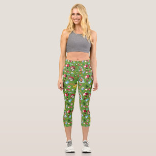 Buddy the Elf and Christmas Icons Pattern Capri Leggings