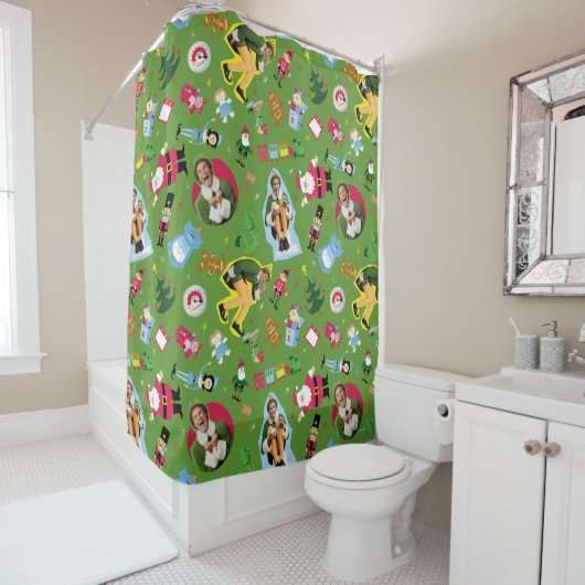 Buddy the Elf and Christmas Icons Pattern Duschvorhang (Beispiel)