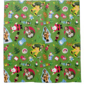 Buddy the Elf and Christmas Icons Pattern Duschvorhang (Vorderseite)