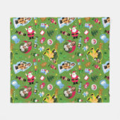 Buddy the Elf and Christmas Icons Pattern Fleecedecke (Vorderseite (Horizontal))