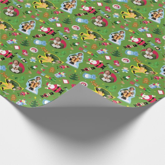 Buddy the Elf and Christmas Icons Pattern Geschenkpapier (Ecke)