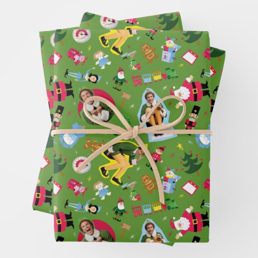 Buddy the Elf and Christmas Icons Pattern Geschenkpapier Set (Beispiel)