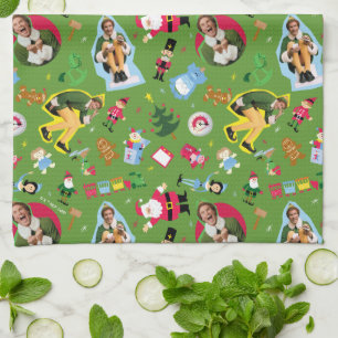 Buddy the Elf and Christmas Icons Pattern Geschirrtuch
