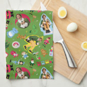 Buddy the Elf and Christmas Icons Pattern Geschirrtuch (Viertel Falte)
