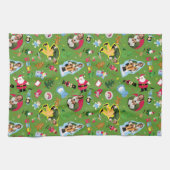 Buddy the Elf and Christmas Icons Pattern Geschirrtuch (Horizontal)