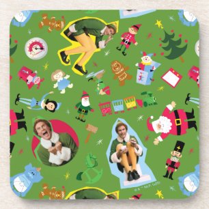 Buddy the Elf and Christmas Icons Pattern Getränkeuntersetzer