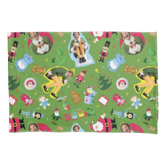Buddy the Elf and Christmas Icons Pattern Kissenbezug (Vorderseite)