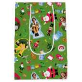 Buddy the Elf and Christmas Icons Pattern Mittlere Geschenktüte (Rückseite)
