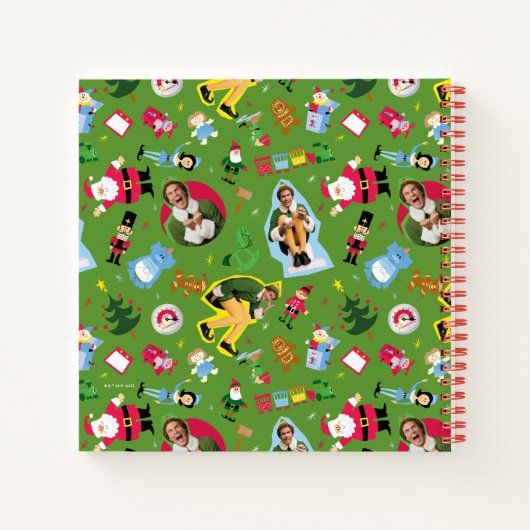 Buddy the Elf and Christmas Icons Pattern Notizblock (Rückseite)