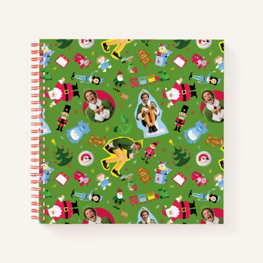 Buddy the Elf and Christmas Icons Pattern Notizblock (Vorderseite)