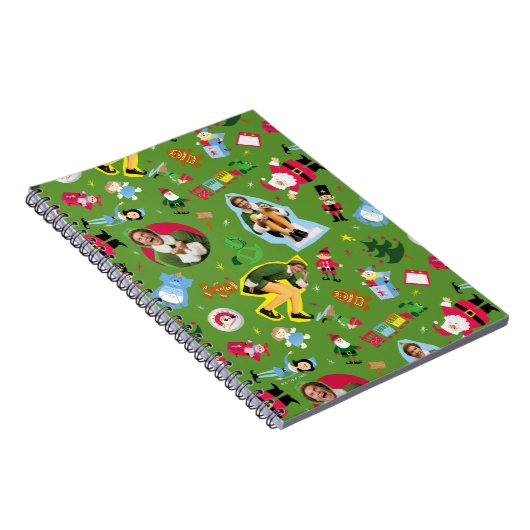 Buddy the Elf and Christmas Icons Pattern Notizblock (Rechte Seite)