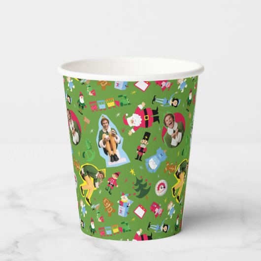 Buddy the Elf and Christmas Icons Pattern Pappbecher (Rückseite)