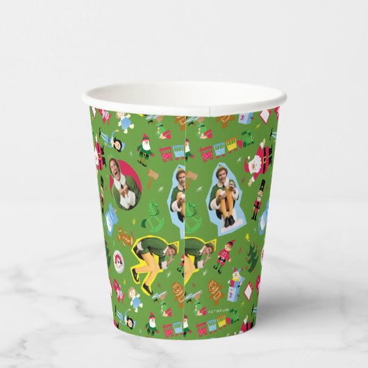 Buddy the Elf and Christmas Icons Pattern Pappbecher (Rechts)