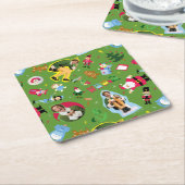 Buddy the Elf and Christmas Icons Pattern Rechteckiger Pappuntersetzer (angewinkelt)