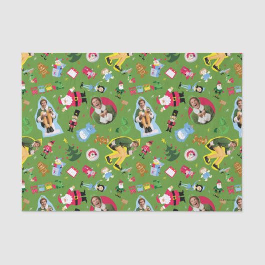 Buddy the Elf and Christmas Icons Pattern Seidenpapier (Vorderseite)