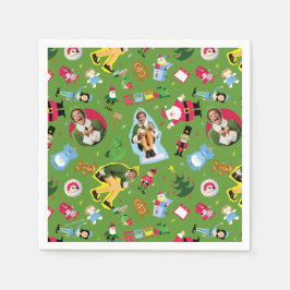 Buddy the Elf and Christmas Icons Pattern Serviette
