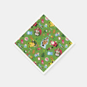 Buddy the Elf and Christmas Icons Pattern Serviette (Ecke)