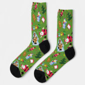 Buddy the Elf and Christmas Icons Pattern Socks Socken (Linkes Detail)