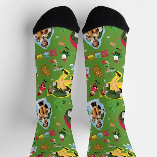 Buddy the Elf and Christmas Icons Pattern Socks Socken (Oben)