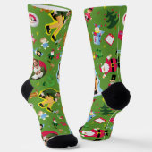 Buddy the Elf and Christmas Icons Pattern Socks Socken (Gewinkelt)