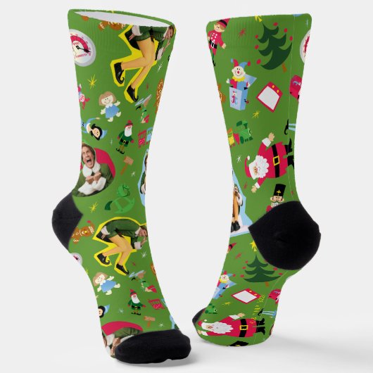 Buddy the Elf and Christmas Icons Pattern Socks Socken (Gewinkelt)
