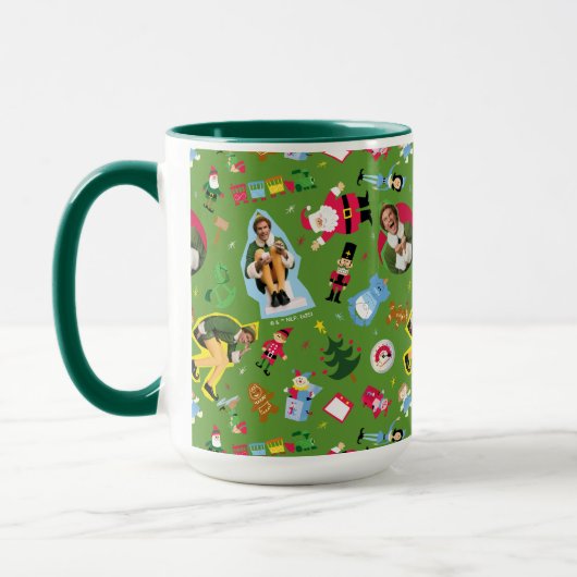 Buddy the Elf and Christmas Icons Pattern Tasse (Links)