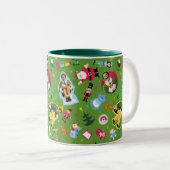 Buddy the Elf and Christmas Icons Pattern Zweifarbige Tasse (VorderseiteRechts)