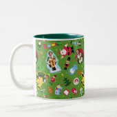 Buddy the Elf and Christmas Icons Pattern Zweifarbige Tasse (Links)
