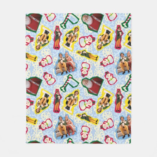 Buddy the Elf and Santa North Pole Pattern Fleecedecke (Vorderseite)
