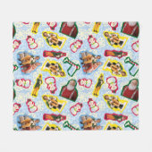 Buddy the Elf and Santa North Pole Pattern Fleecedecke (Vorderseite (Horizontal))