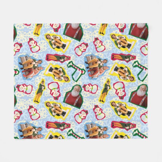 Buddy the Elf and Santa North Pole Pattern Fleecedecke (Vorderseite (Horizontal))
