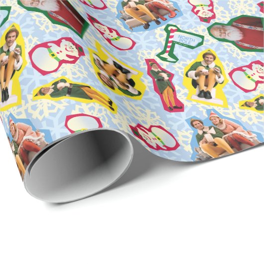 Buddy the Elf and Santa North Pole Pattern Geschenkpapier (Rolleneckpunkt)