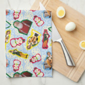 Buddy the Elf and Santa North Pole Pattern Geschirrtuch (Viertel Falte)
