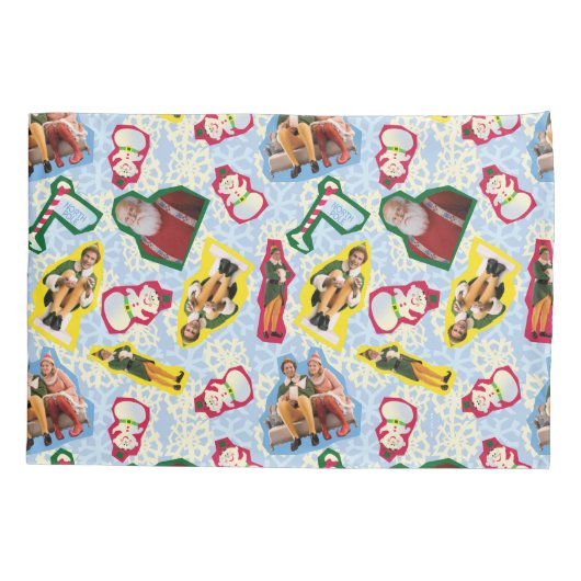Buddy the Elf and Santa North Pole Pattern Kissenbezug (Rückseite)