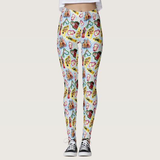 Buddy the Elf and Santa North Pole Pattern Leggings (Vorderseite)