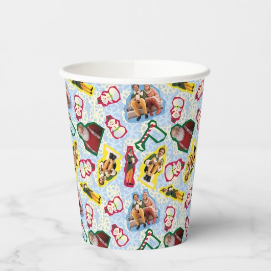 Buddy the Elf and Santa North Pole Pattern Pappbecher (Links)
