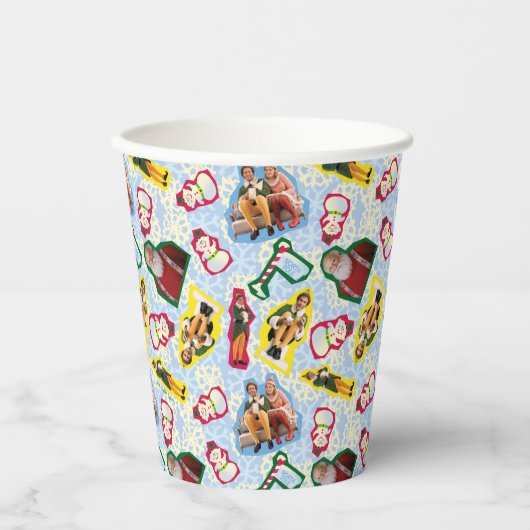 Buddy the Elf and Santa North Pole Pattern Pappbecher (Vorderseite)