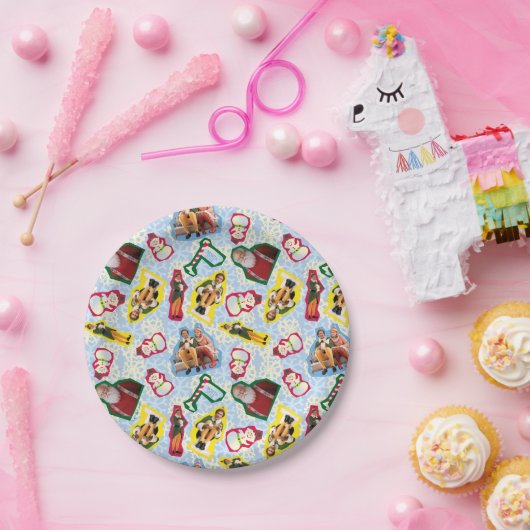 Buddy the Elf and Santa North Pole Pattern Pappteller (Party)