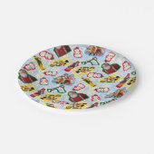 Buddy the Elf and Santa North Pole Pattern Pappteller (Schrägansicht)