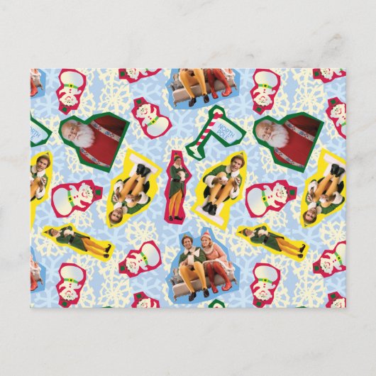 Buddy the Elf and Santa North Pole Pattern Postkarte (Vorderseite)