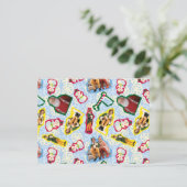 Buddy the Elf and Santa North Pole Pattern Postkarte (Stehend Vorderseite)