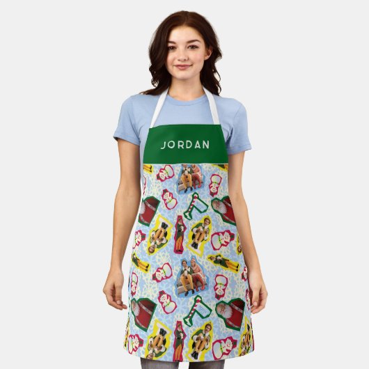 Buddy the Elf and Santa North Pole Pattern Schürze (Getragen)