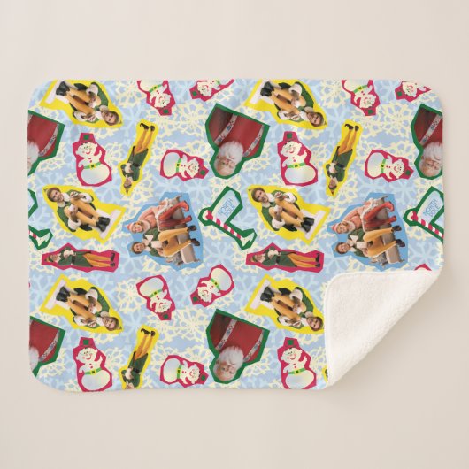 Buddy the Elf and Santa North Pole Pattern Sherpadecke (Vorderseite (Horizontal))
