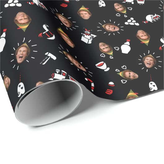 Buddy the Elf Black Doodle Muster Geschenkpapier (Rolleneckpunkt)