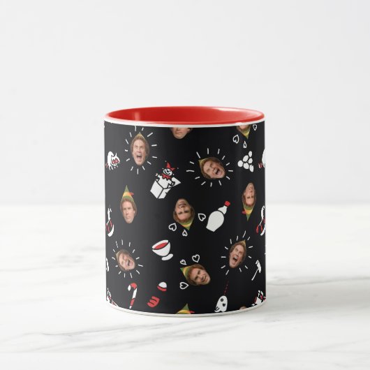 Buddy the Elf Black Doodle Pattern Tasse (Zentrum)