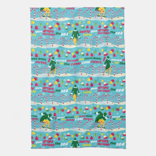 Buddy the Elf Candy Pattern Geschirrtuch (Vertikal)