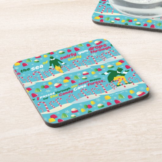 Buddy the Elf Candy Pattern Getränkeuntersetzer (Linke Seite)